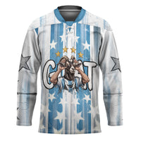 Argentina Football GOAT Hockey Jersey Four Times World Champions