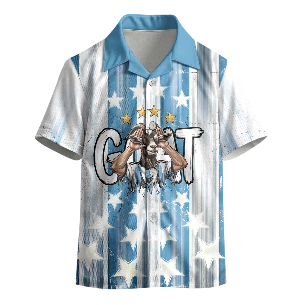 Argentina Football GOAT Kid Hawaiian Shirt Four Times World Champions