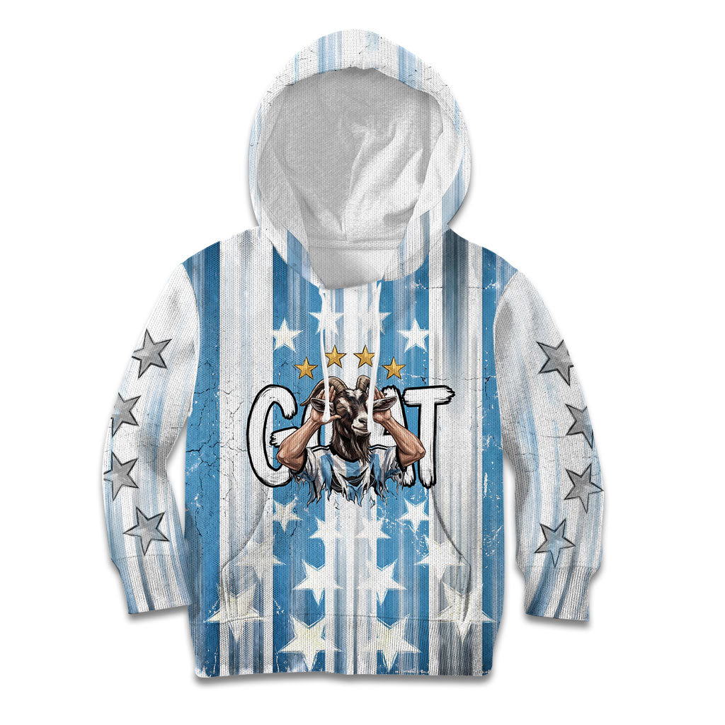 Argentina Football GOAT Kid Hoodie Four Times World Champions