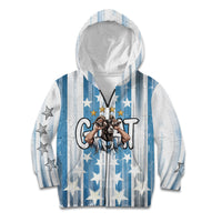 Argentina Football GOAT Kid Hoodie Four Times World Champions