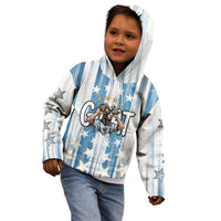Argentina Football GOAT Kid Hoodie Four Times World Champions
