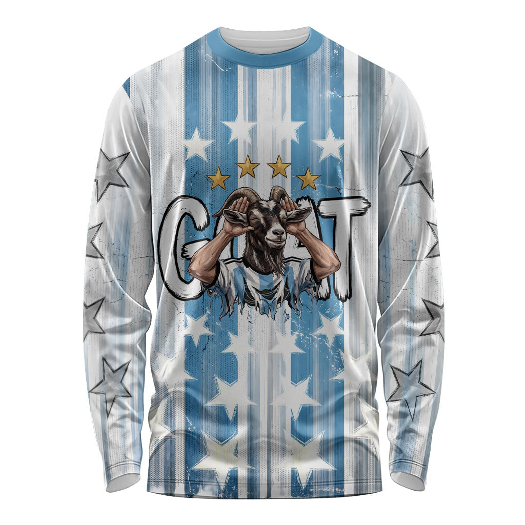 Argentina Football GOAT Long Sleeve Shirt Four Times World Champions