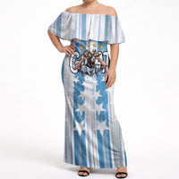 Argentina Football GOAT Off Shoulder Maxi Dress Four Times World Champions