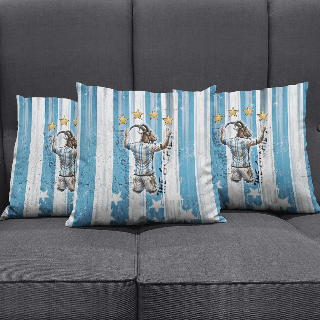 Argentina Football GOAT Pillow Cover Four Times World Champions