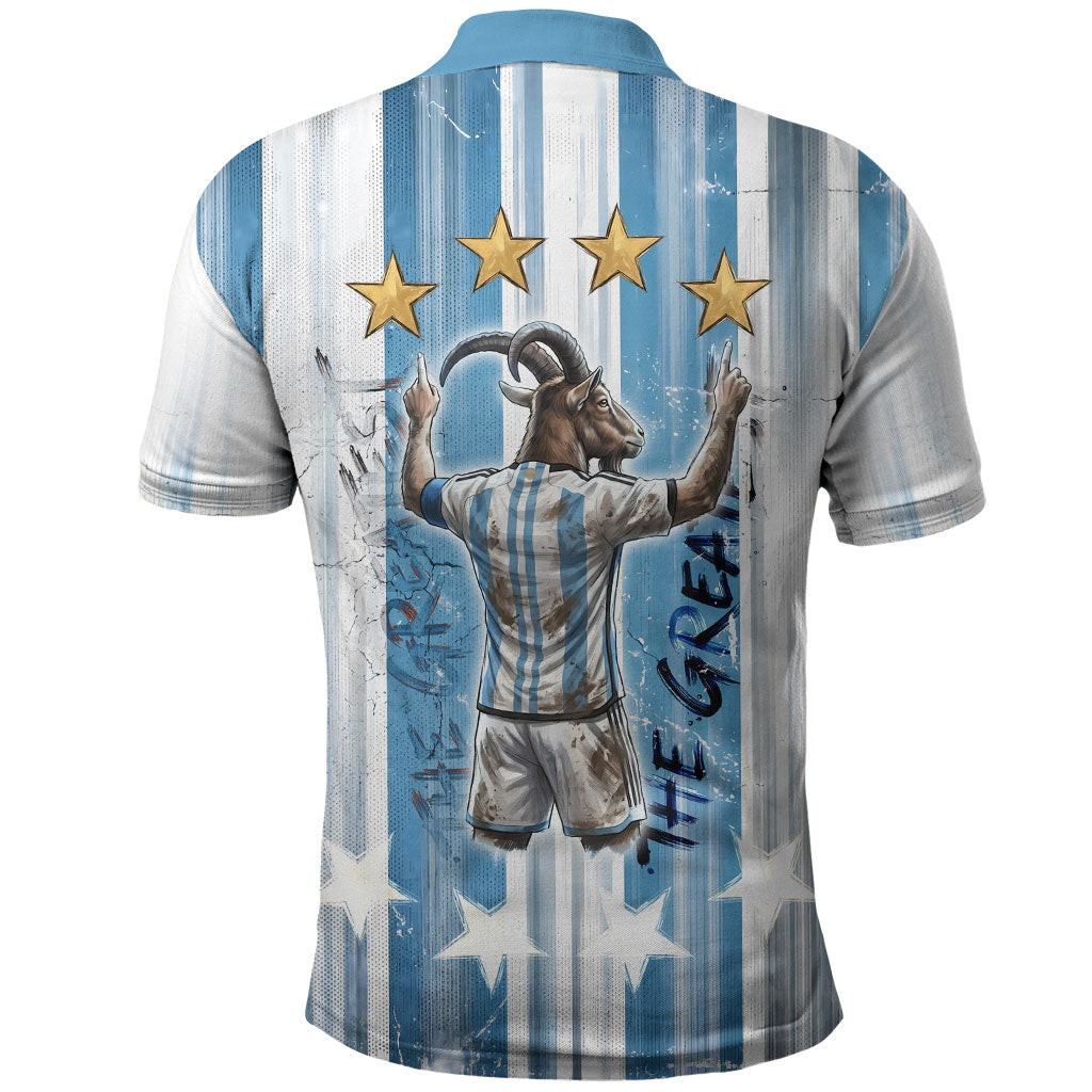 Argentina Football GOAT Polo Shirt Four Times World Champions