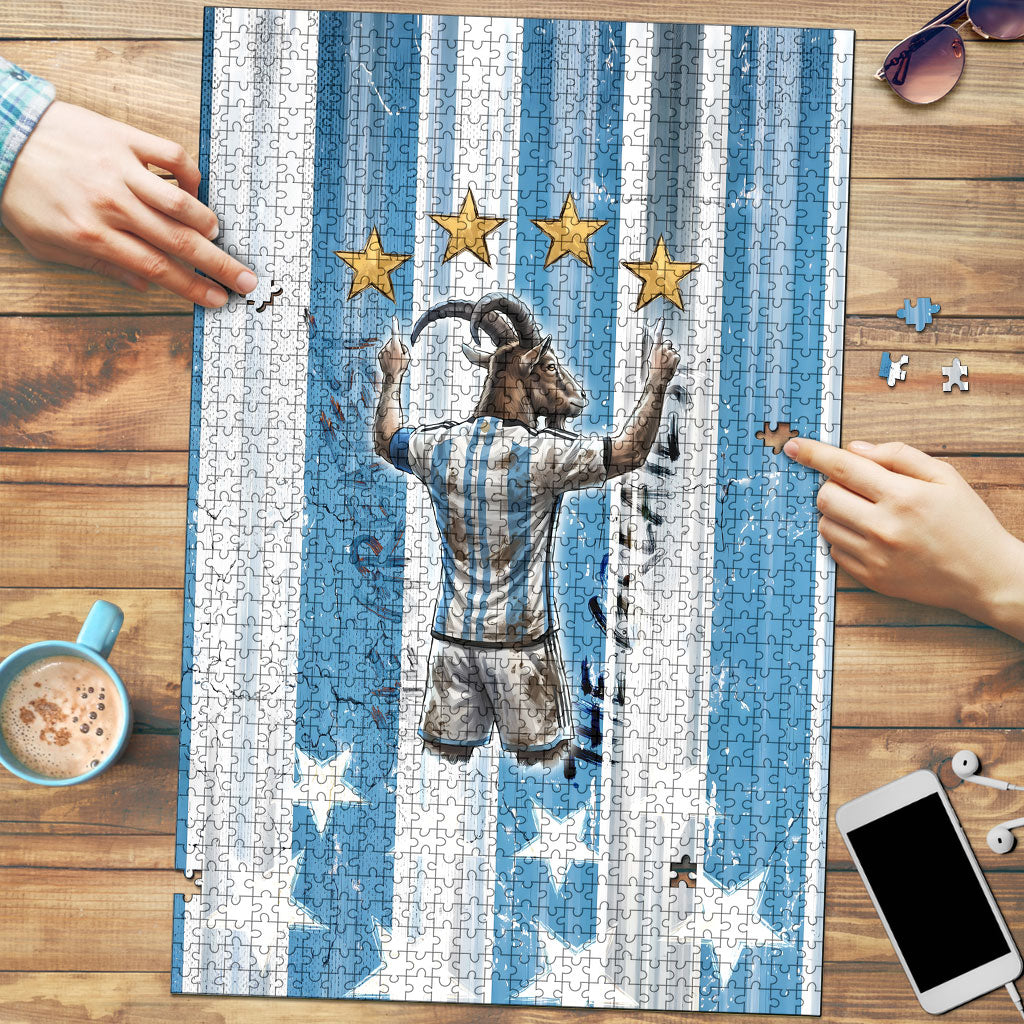Argentina Football GOAT Puzzle Four Times World Champions