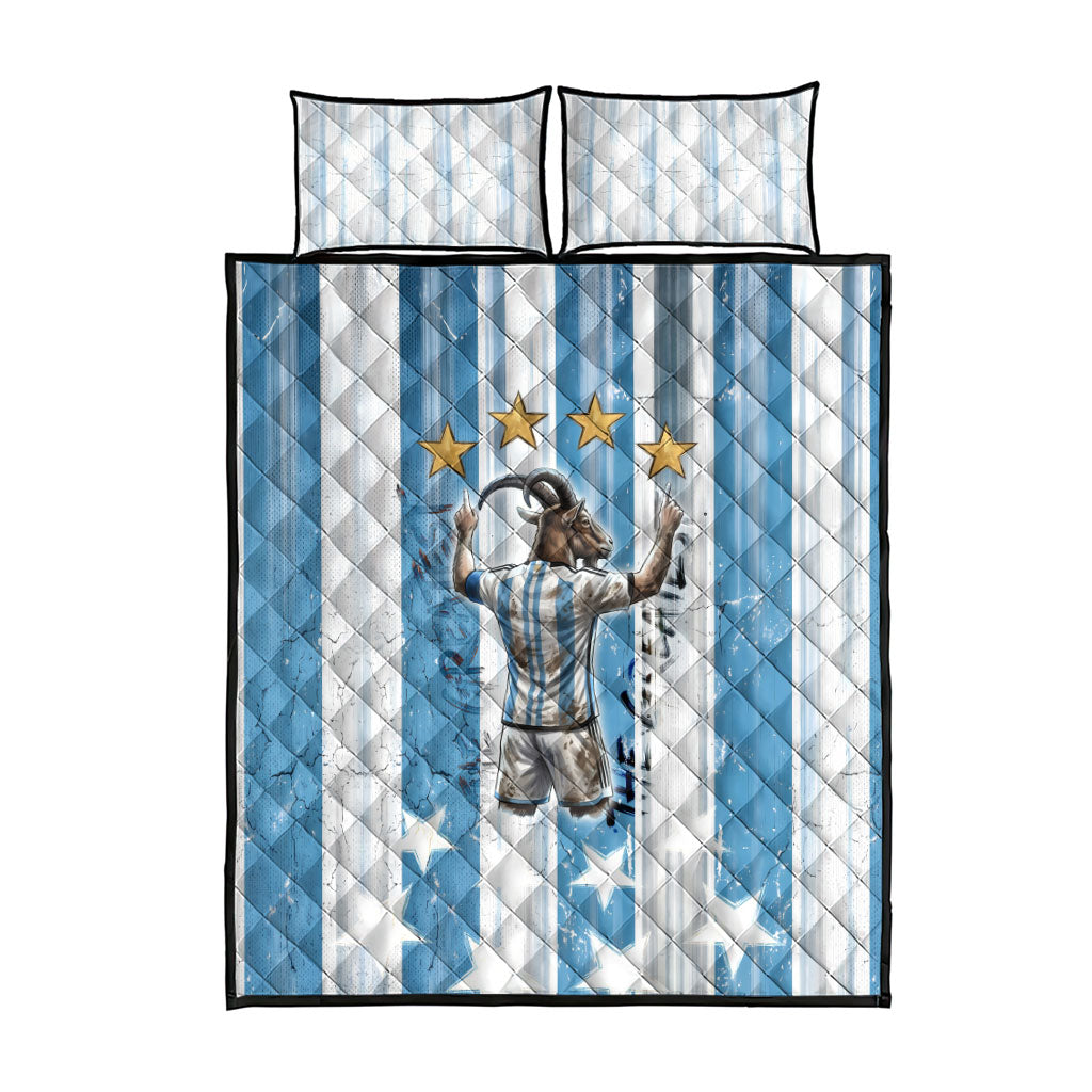 Argentina Football GOAT Quilt Bed Set Four Times World Champions