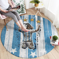 Argentina Football GOAT Round Carpet Four Times World Champions