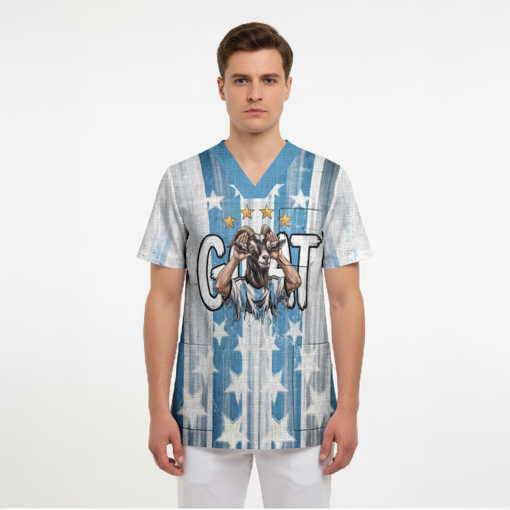 Argentina Football GOAT Scrub Top Four Times World Champions