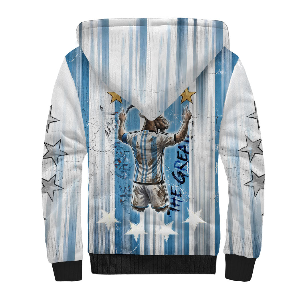 Argentina Football GOAT Sherpa Hoodie Four Times World Champions