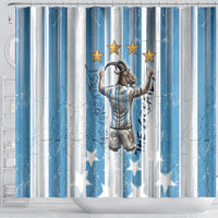 Argentina Football GOAT Shower Curtain Four Times World Champions