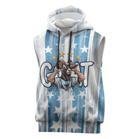 Argentina Football GOAT Sleeveless Hoodie Four Times World Champions