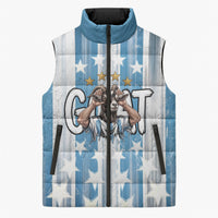Argentina Football GOAT Sleeveless Puffer Jacket Four Times World Champions