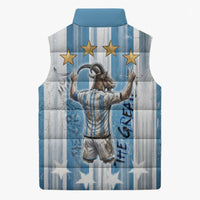 Argentina Football GOAT Sleeveless Puffer Jacket Four Times World Champions