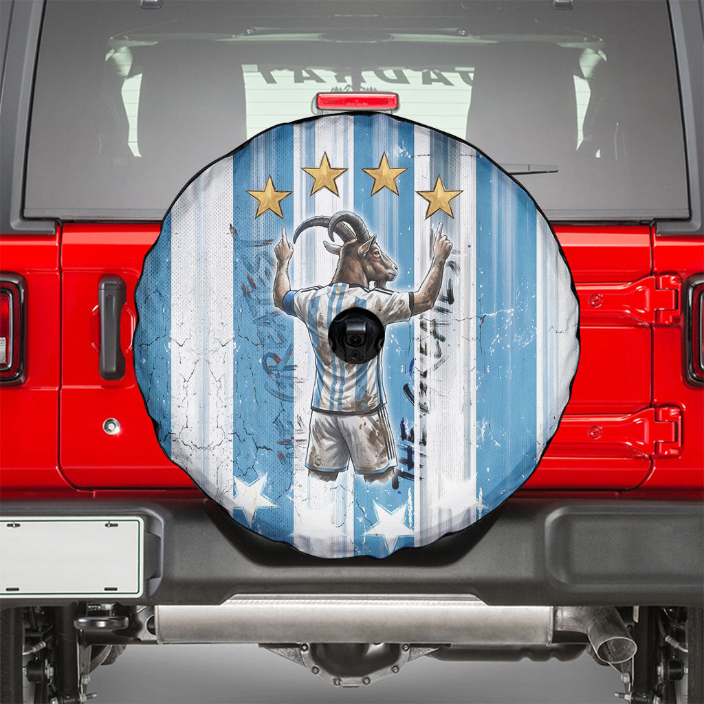 Argentina Football GOAT Spare Tire Cover Four Times World Champions