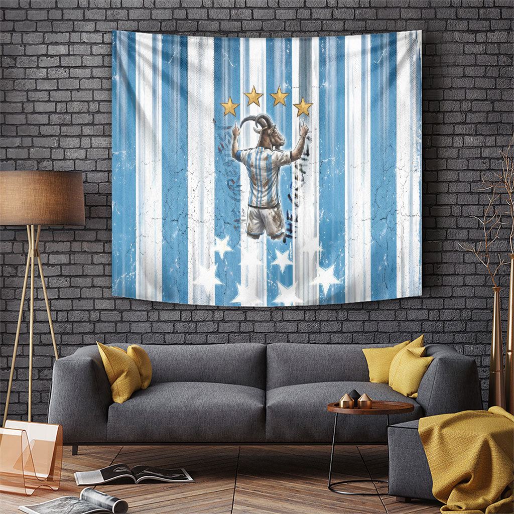 Argentina Football GOAT Tapestry Four Times World Champions