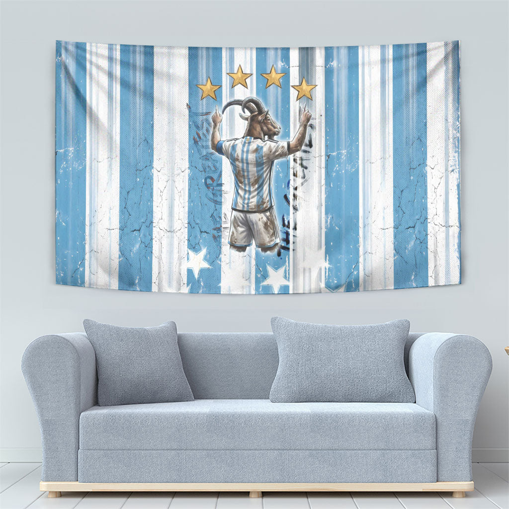Argentina Football GOAT Tapestry Four Times World Champions