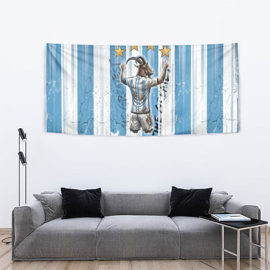 Argentina Football GOAT Tapestry Four Times World Champions