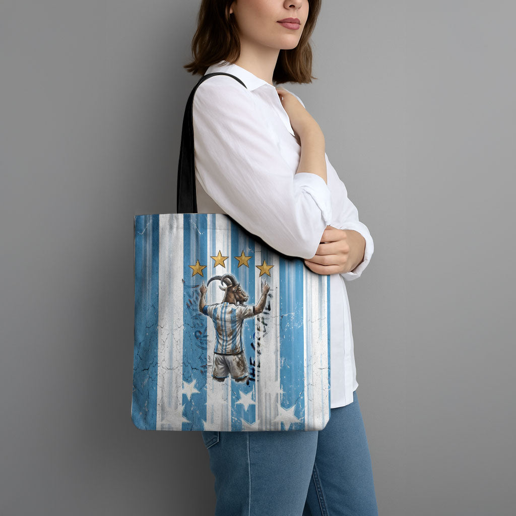 Argentina Football GOAT Tote Bag Four Times World Champions