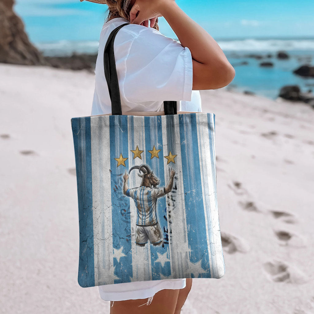 Argentina Football GOAT Tote Bag Four Times World Champions