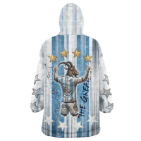Argentina Football GOAT Wearable Blanket Hoodie Four Times World Champions