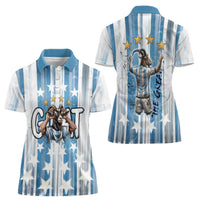 Argentina Football GOAT Women Polo Shirt Four Times World Champions