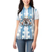 Argentina Football GOAT Women Polo Shirt Four Times World Champions
