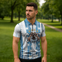Argentina Football GOAT Zipper Polo Shirt Four Times World Champions