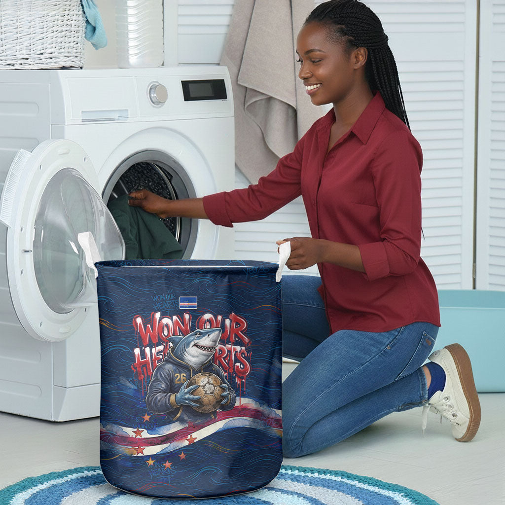 Cape Verde World Football 2026 Laundry Basket Blue Sharks Won Our Hearts - Oil Paint Style