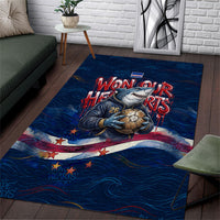 Cape Verde World Football 2026 Area Rug Blue Sharks Won Our Hearts - Oil Paint Style