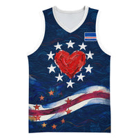 Cape Verde World Football 2026 Basketball Jersey Blue Sharks Won Our Hearts - Oil Paint Style