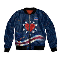 Cape Verde World Football 2026 Bomber Jacket Blue Sharks Won Our Hearts - Oil Paint Style