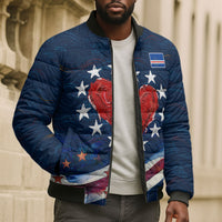 Cape Verde World Football 2026 Bomber Puffer Jacket Blue Sharks Won Our Hearts - Oil Paint Style
