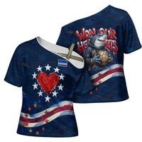 Cape Verde World Football 2026 Cross Shoulder Shirt Blue Sharks Won Our Hearts - Oil Paint Style