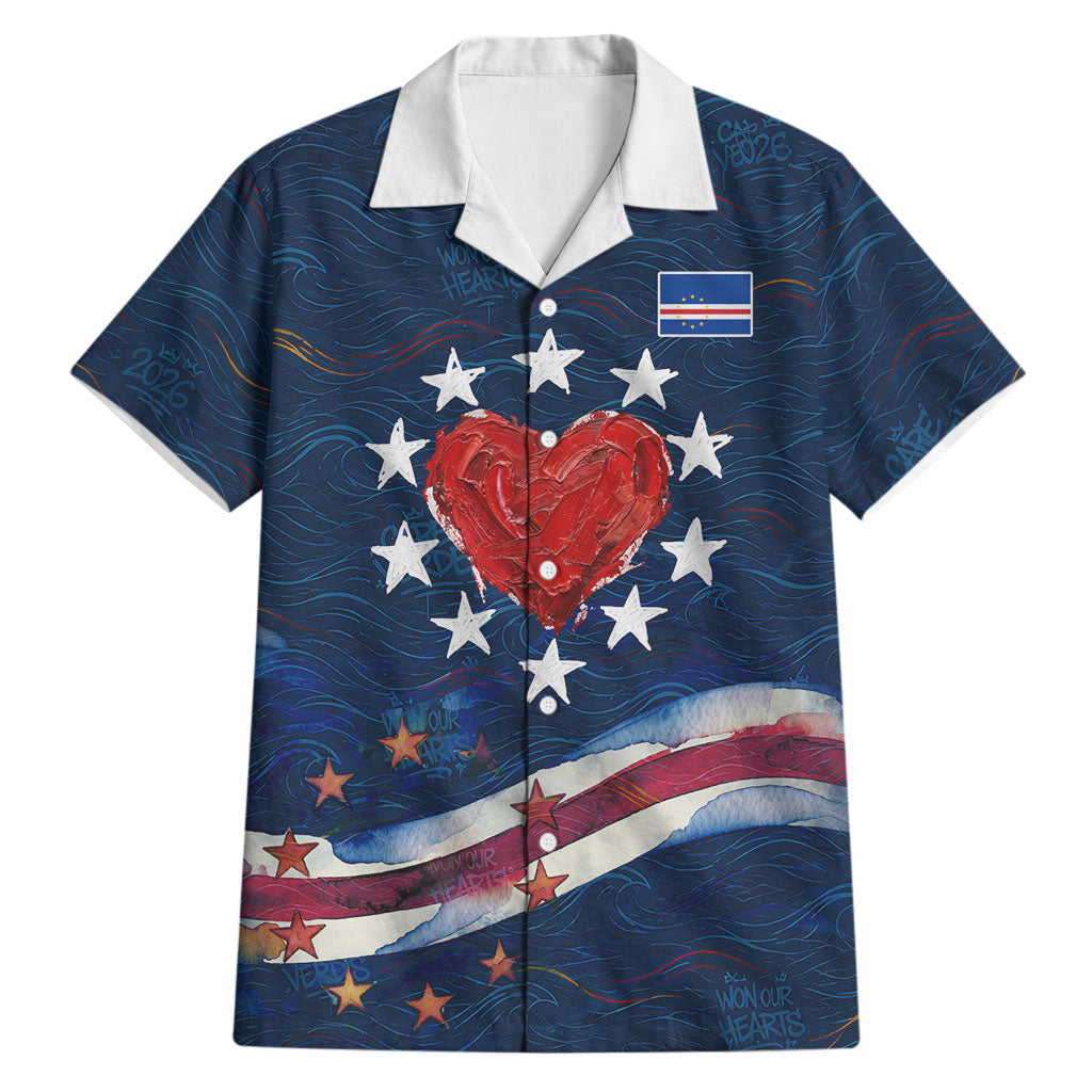 Cape Verde World Football 2026 Hawaiian Shirt Blue Sharks Won Our Hearts - Oil Paint Style