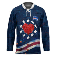 Cape Verde World Football 2026 Hockey Jersey Blue Sharks Won Our Hearts - Oil Paint Style