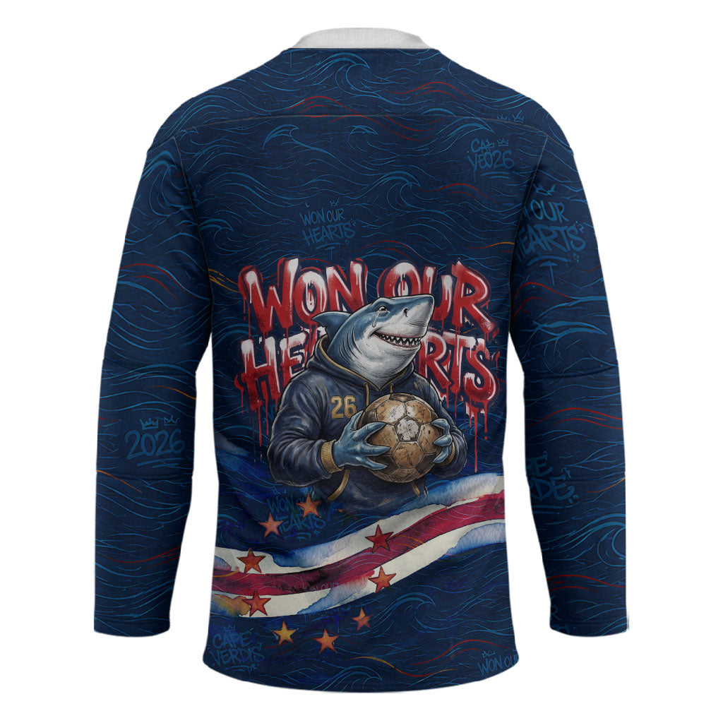 Cape Verde World Football 2026 Hockey Jersey Blue Sharks Won Our Hearts - Oil Paint Style