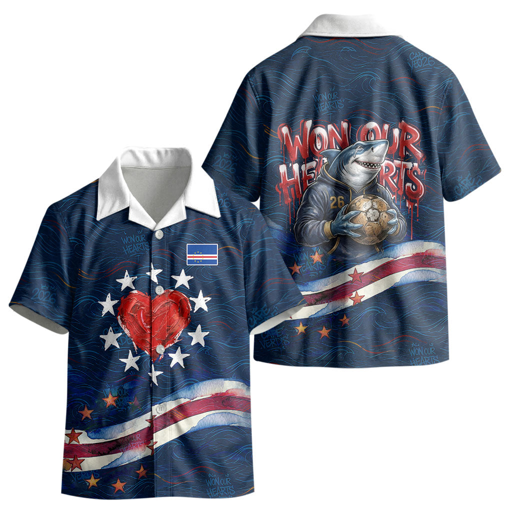 Cape Verde World Football 2026 Kid Hawaiian Shirt Blue Sharks Won Our Hearts - Oil Paint Style