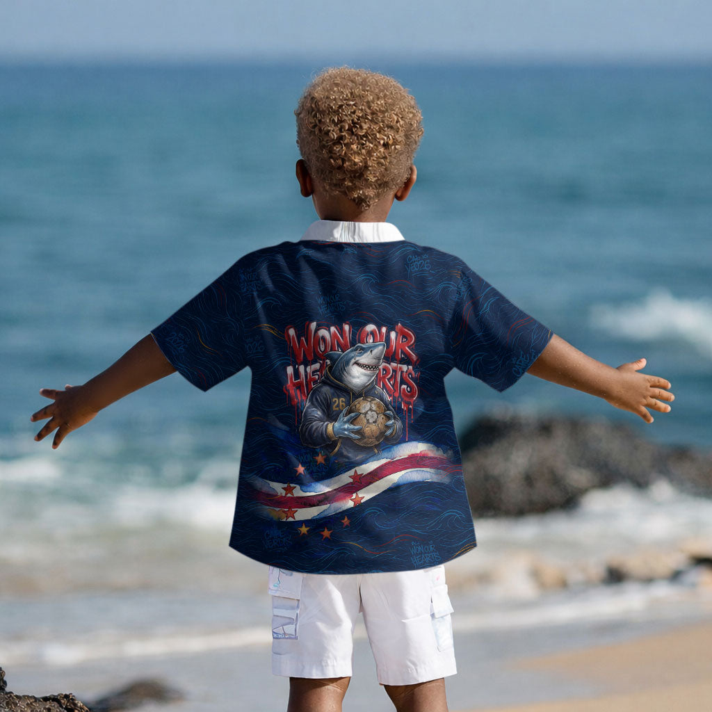 Cape Verde World Football 2026 Kid Hawaiian Shirt Blue Sharks Won Our Hearts - Oil Paint Style