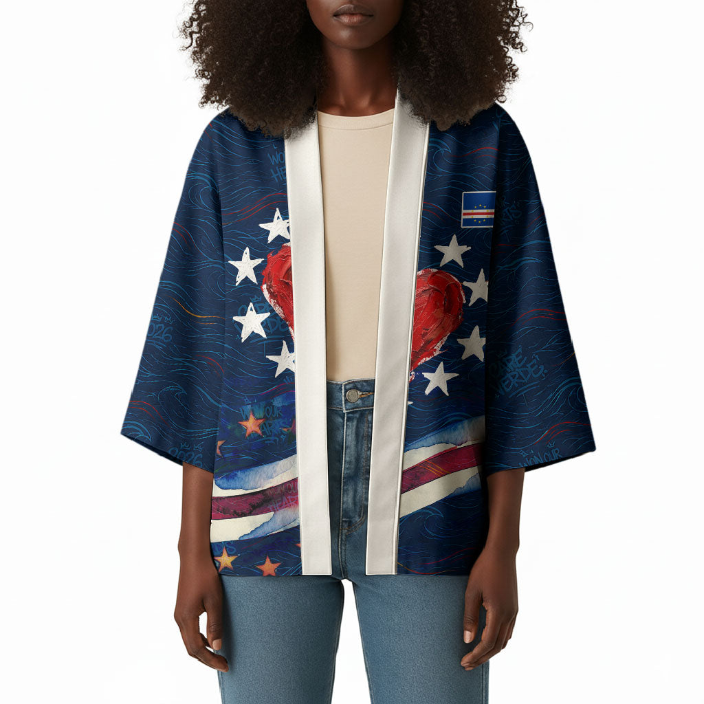 Cape Verde World Football 2026 Kimono Blue Sharks Won Our Hearts - Oil Paint Style