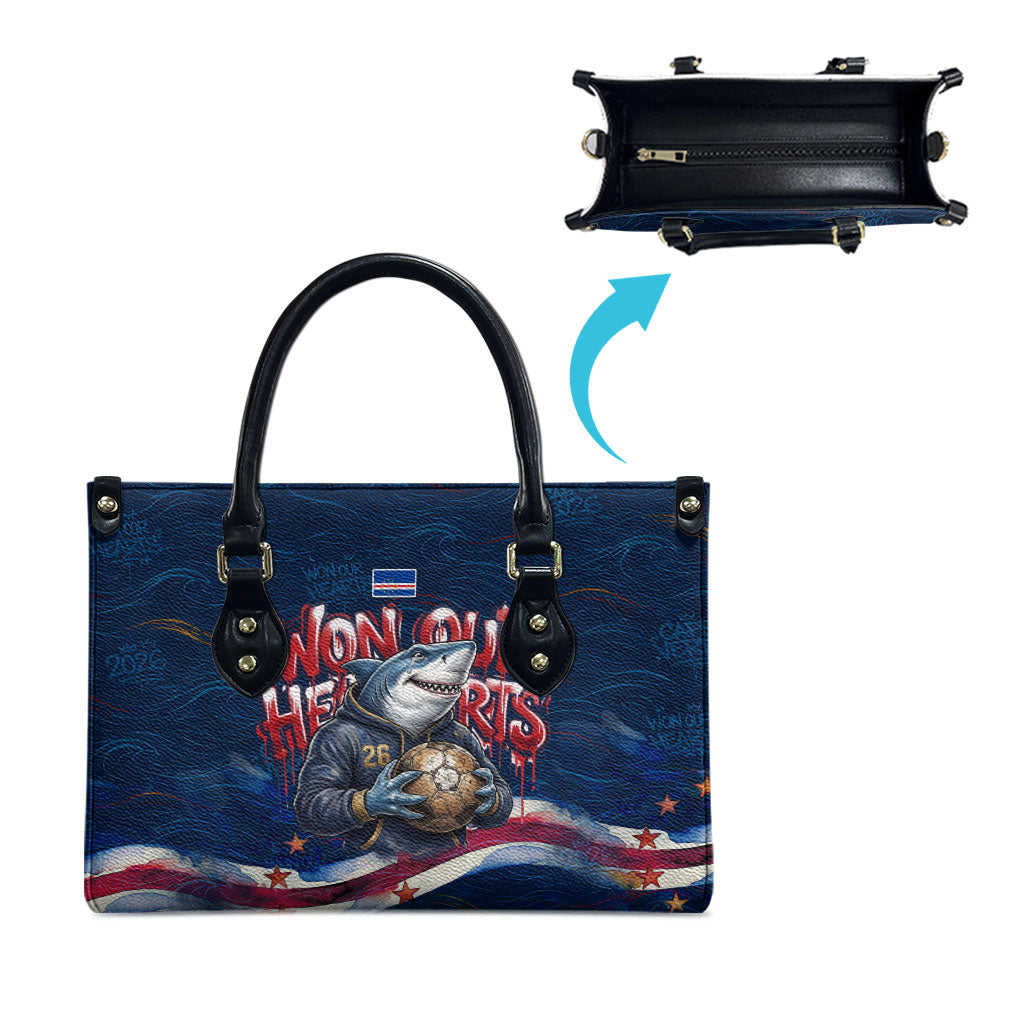 Cape Verde World Football 2026 Leather Bag Blue Sharks Won Our Hearts - Oil Paint Style
