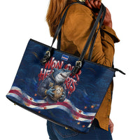 Cape Verde World Football 2026 Leather Tote Bag Blue Sharks Won Our Hearts - Oil Paint Style