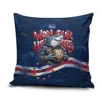 Cape Verde World Football 2026 Pillow Cover Blue Sharks Won Our Hearts - Oil Paint Style