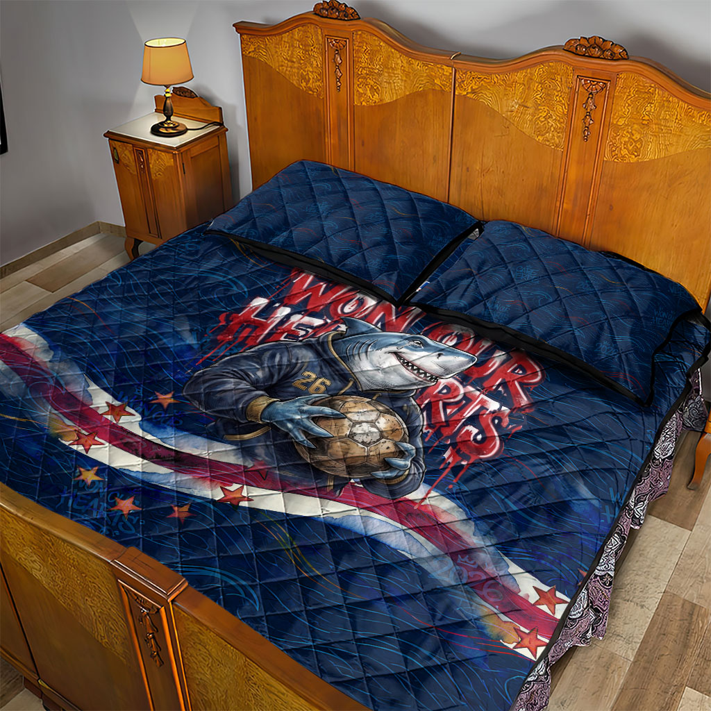 Cape Verde World Football 2026 Quilt Bed Set Blue Sharks Won Our Hearts - Oil Paint Style