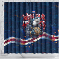 Cape Verde World Football 2026 Shower Curtain Blue Sharks Won Our Hearts - Oil Paint Style