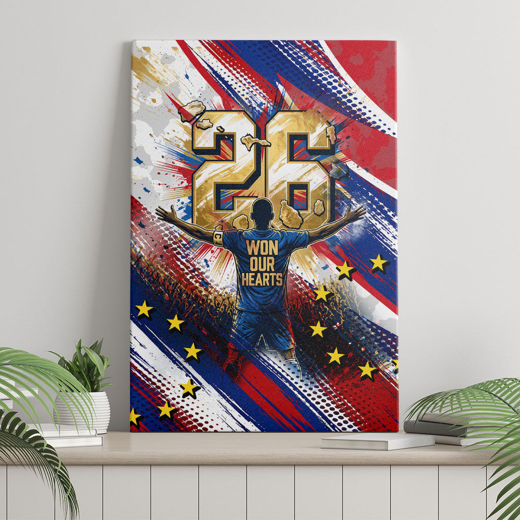 Cape Verde Football 2026 Canvas Wall Art Won Our Hearts Blue Sharks Soccer Player