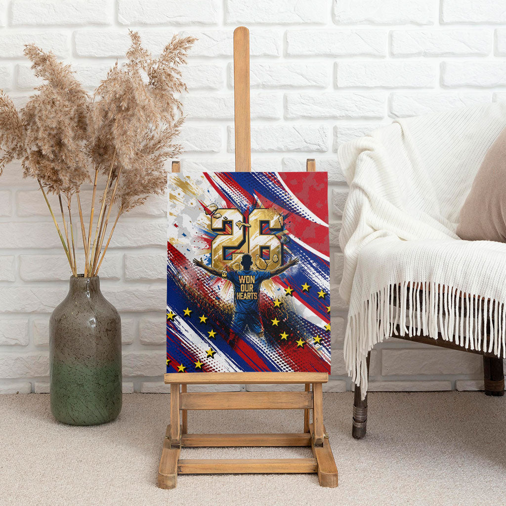 Cape Verde Football 2026 Canvas Wall Art Won Our Hearts Blue Sharks Soccer Player