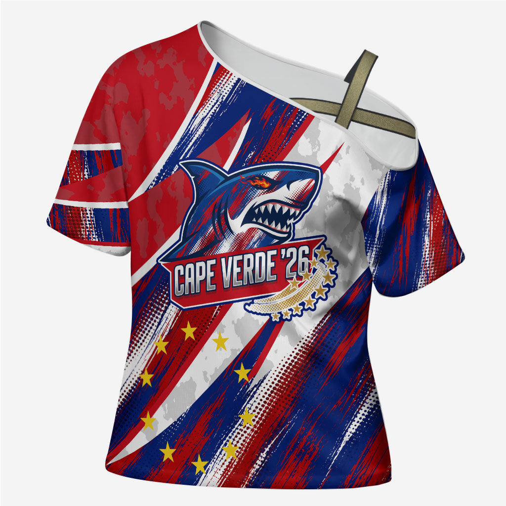 Cape Verde Football 2026 Cross Shoulder Shirt Won Our Hearts Blue Sharks Soccer Player