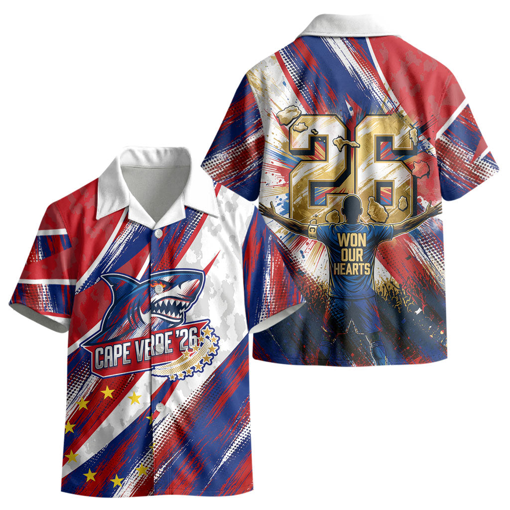 Cape Verde Football 2026 Kid Hawaiian Shirt Won Our Hearts Blue Sharks Soccer Player
