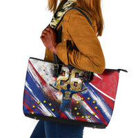 Cape Verde Football 2026 Leather Tote Bag Won Our Hearts Blue Sharks Soccer Player